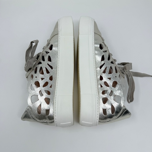 New AGL Mandi Cut Out Sneaker In Platinum Sz 39 - Picture 12 of 14